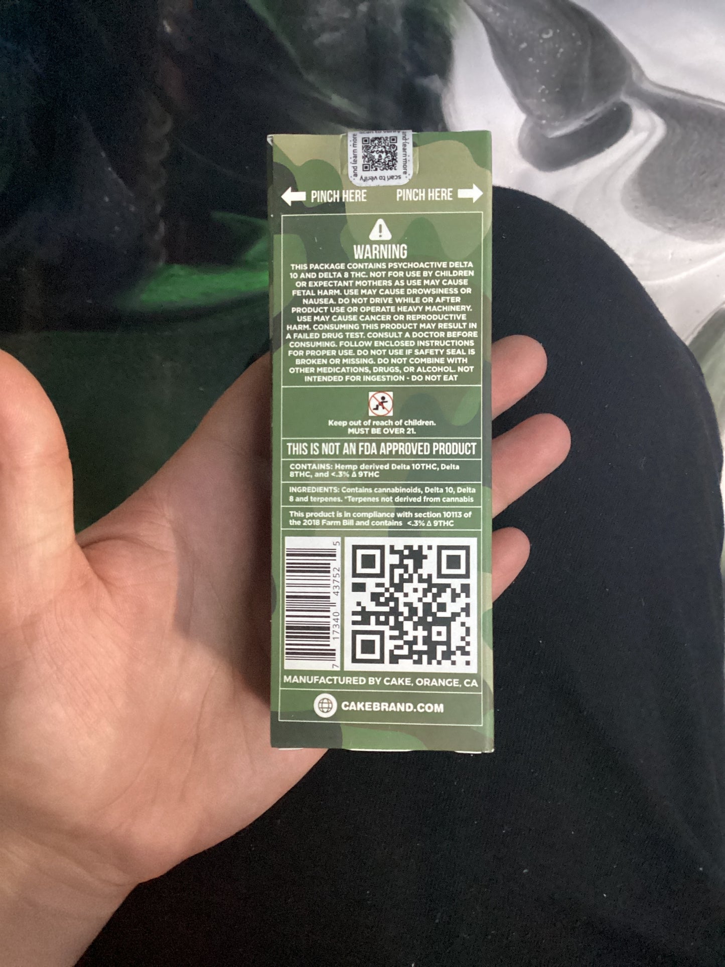 Cake 2.0 delta 10 ak-47 sativa 2g disposable