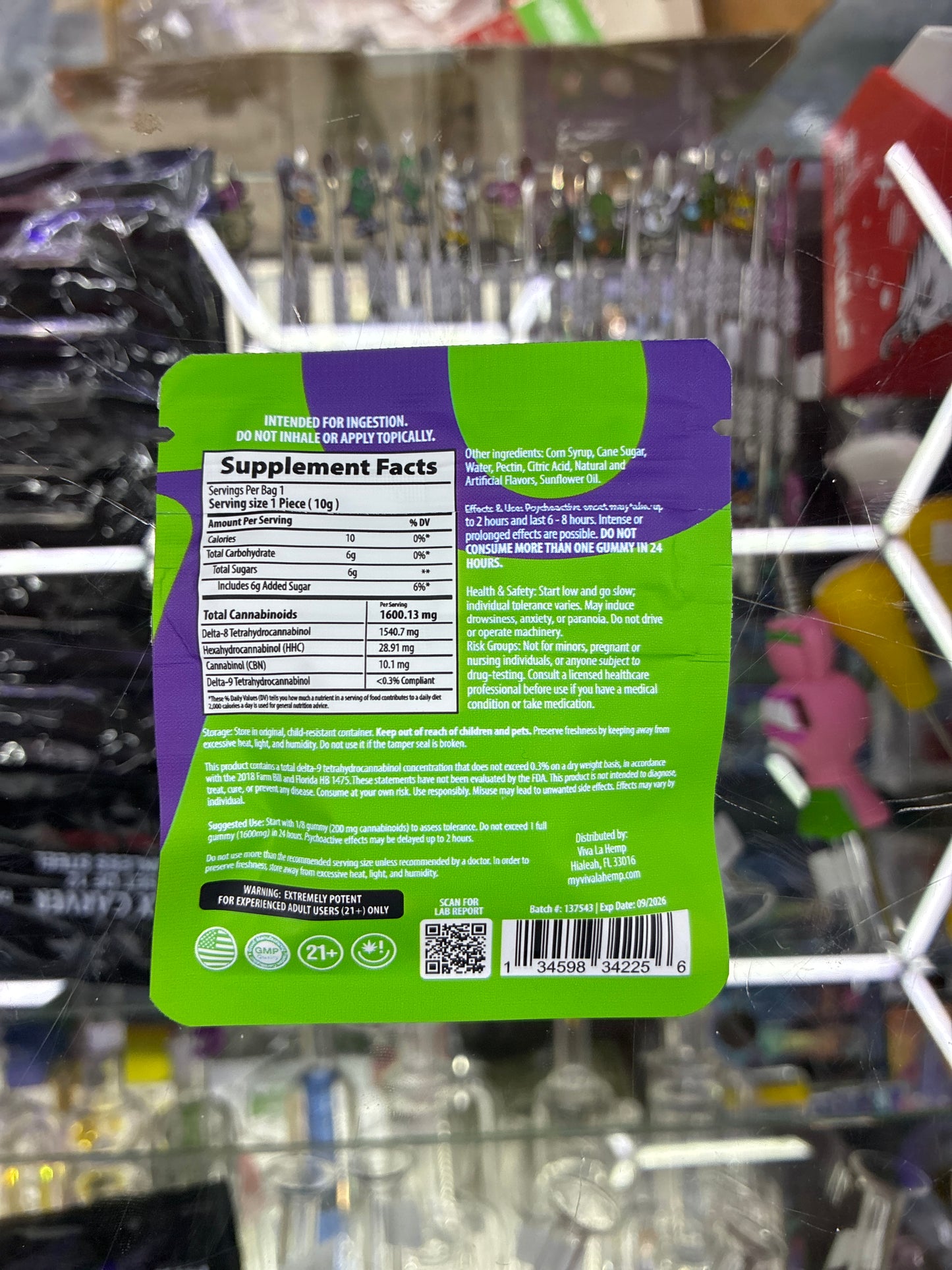 Viva la hemp exotic blend infused gummies tropical punch 1600mg