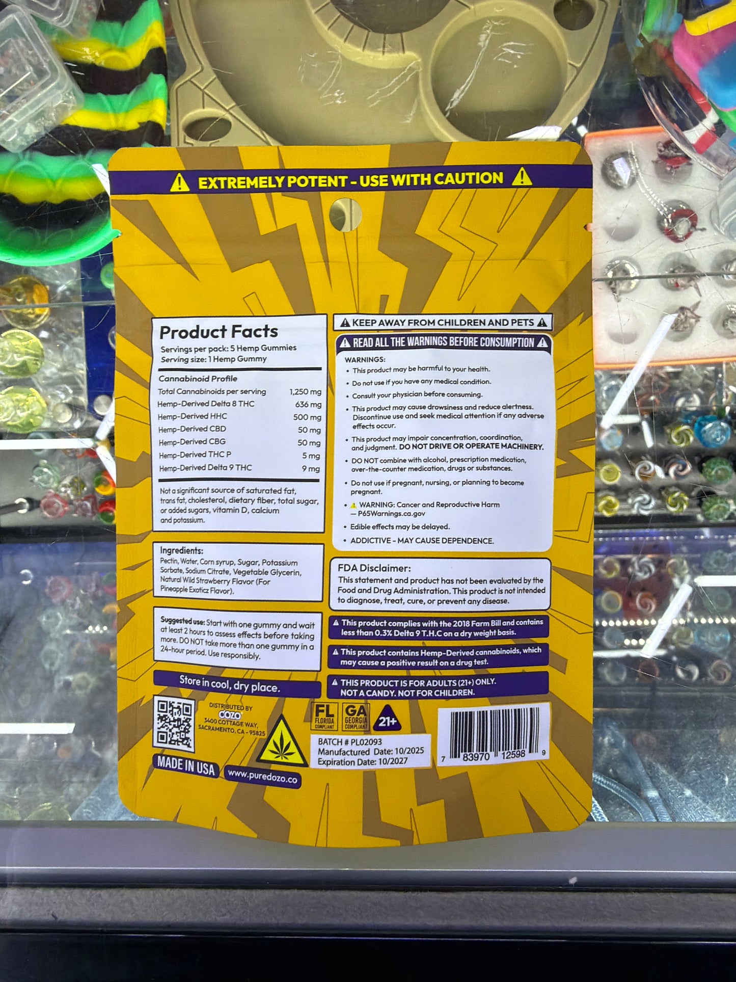 DOZO Mega Smashers Pineapple Exotics 1250mg 5ct sativa
