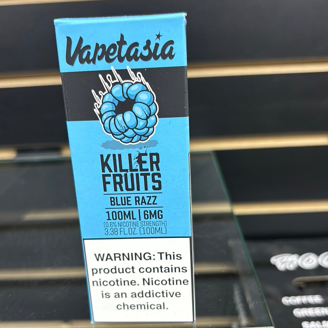 Vapetasia killer fruits, blue razz 6mg