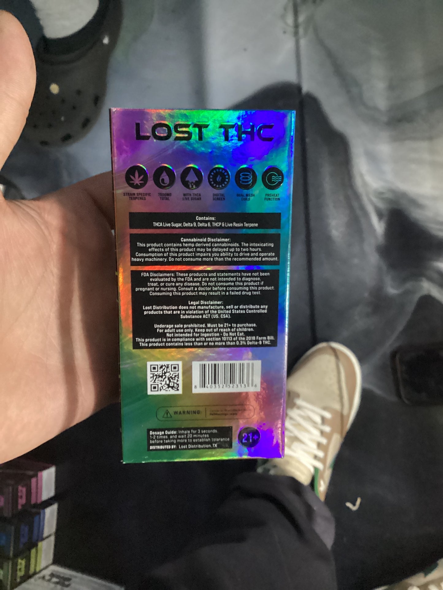 Lost thc live resin enhanced indica pink green krack 7.5 G
