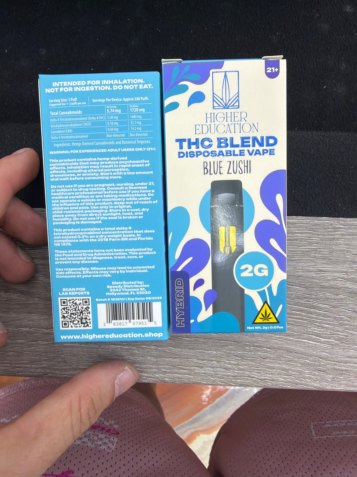 Higher Education Thc Blend Disposable Vape 2g Hybrid Blue Sushi