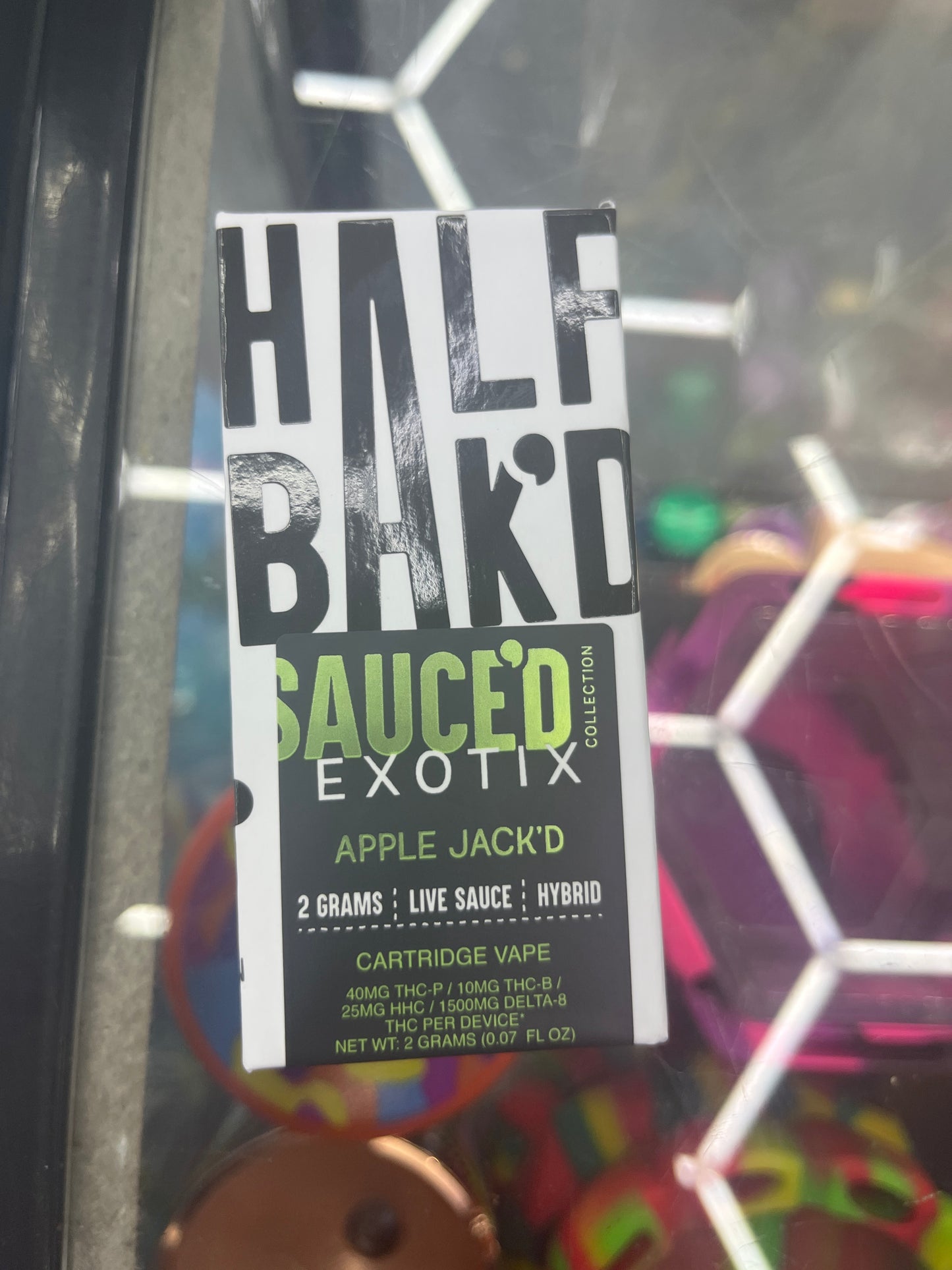Half bakd 2g live sauce cartridge apple jackd hybrid