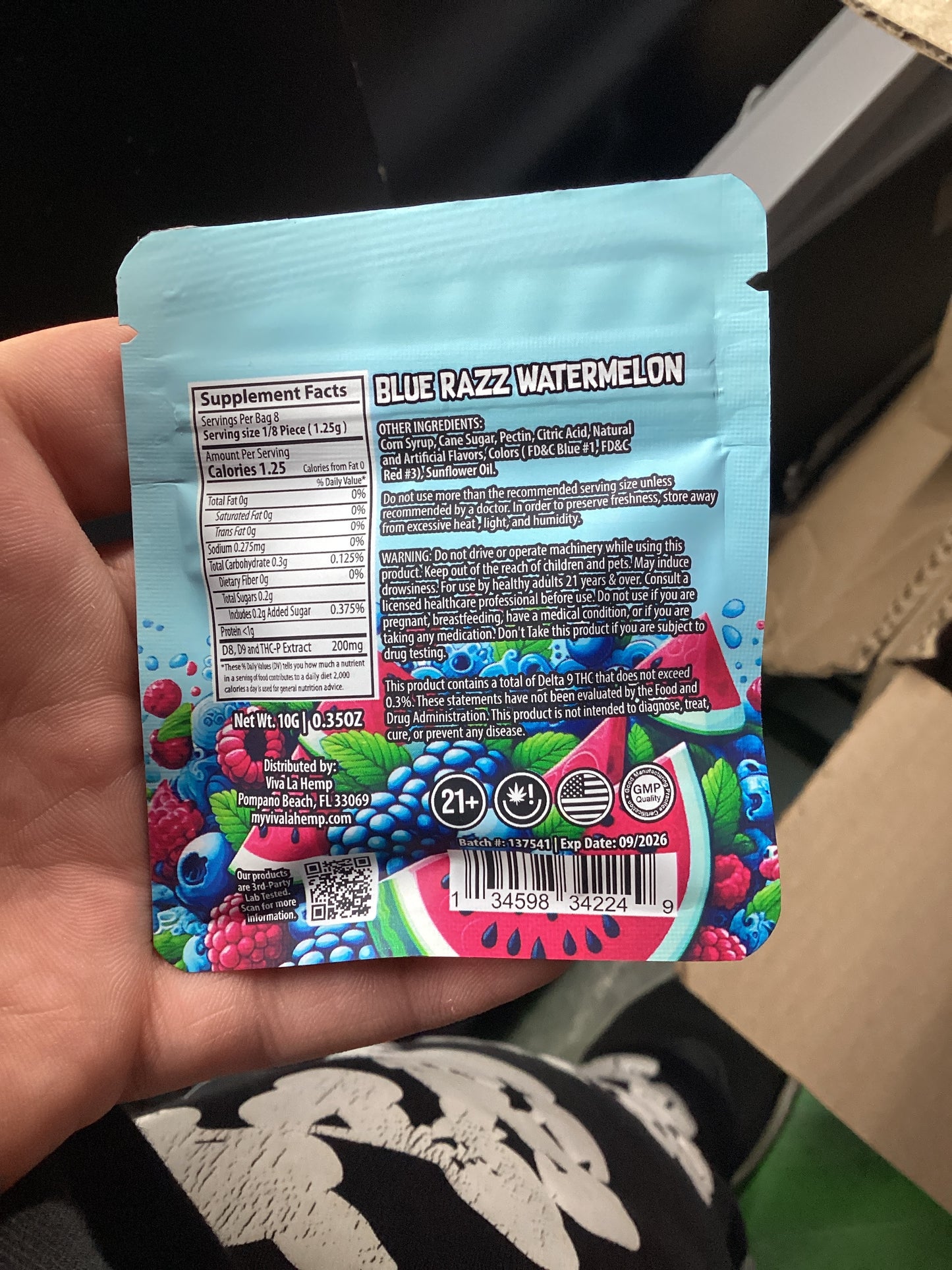 Viva la hemp exotic blend 1600 mg blue razz watermelon