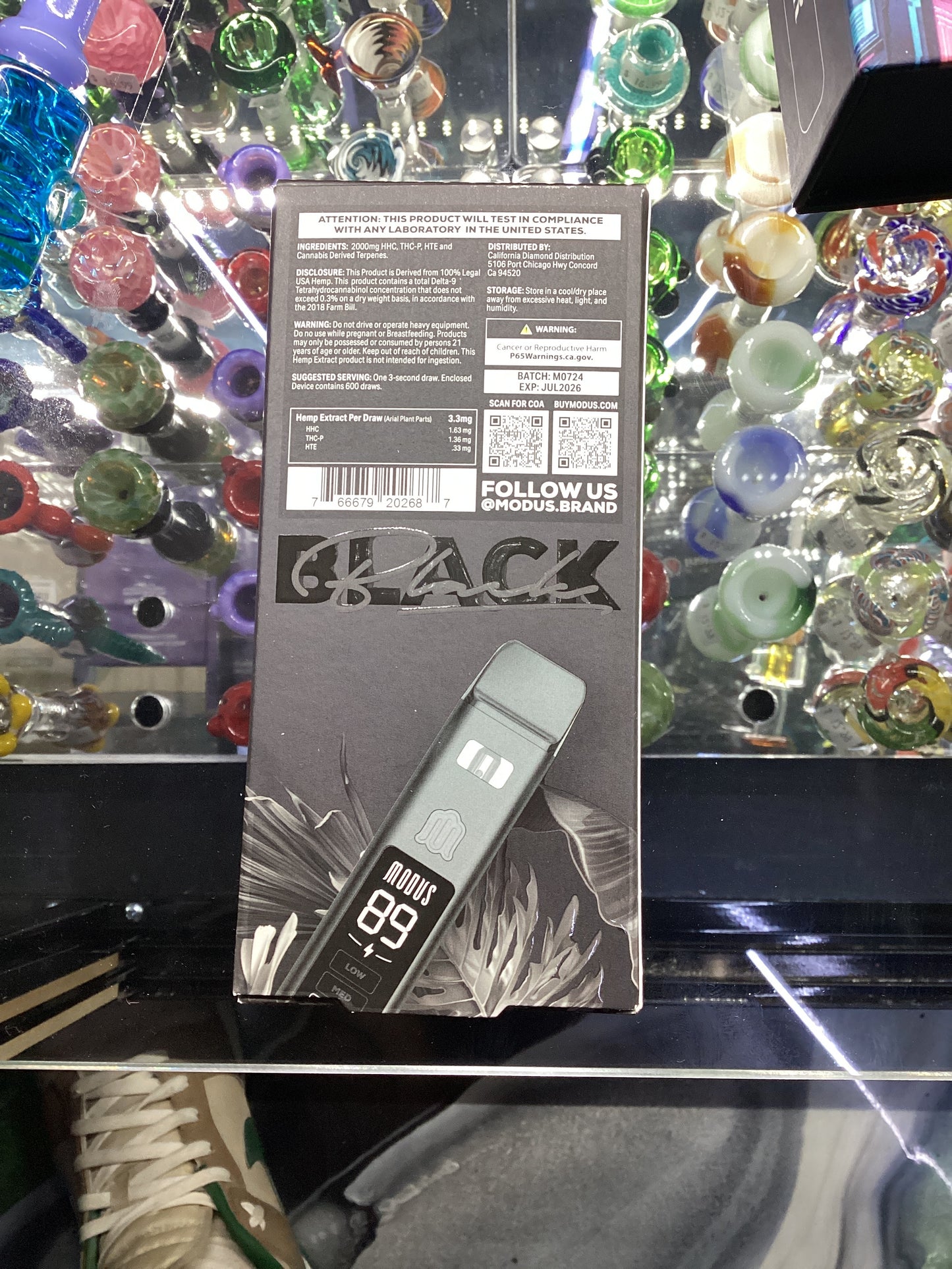 Modus black pocket dabs 2g disposable green crack sativa