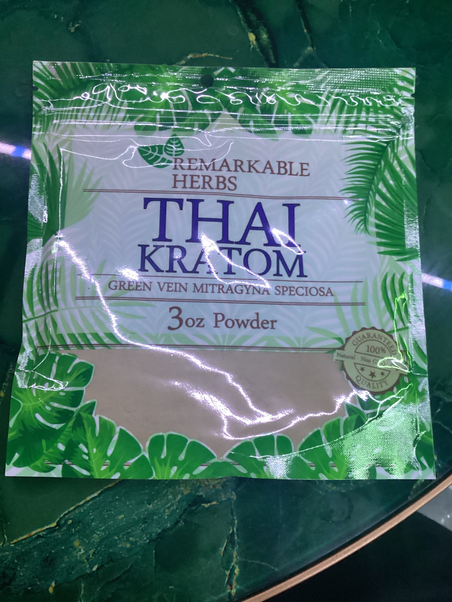 Remarkable herbs, thai Kratom , green vein mitragyna speciosa 3oz powder