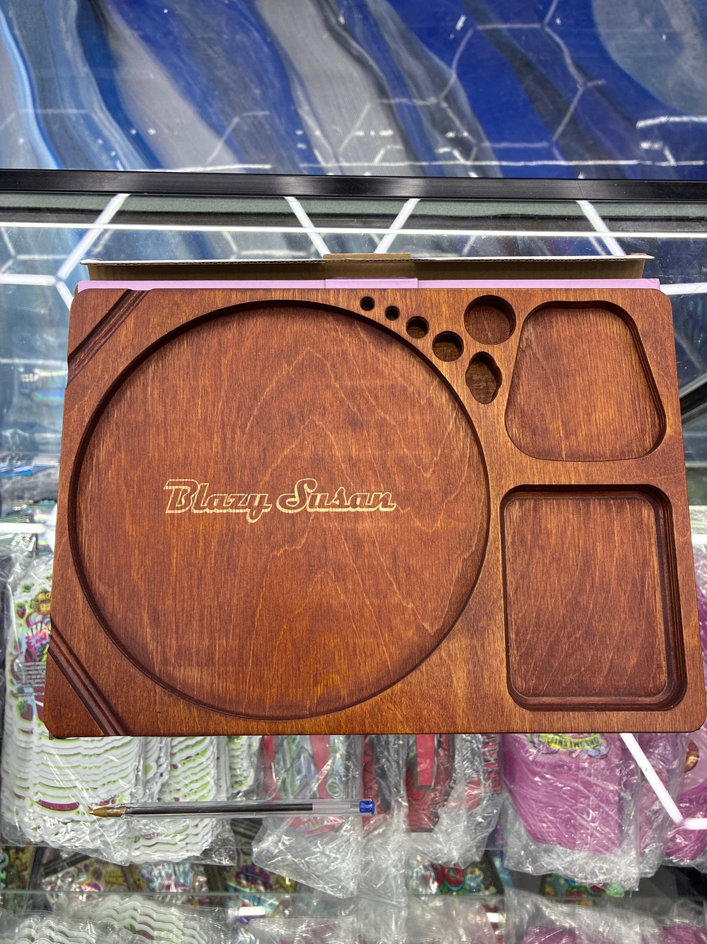 Blazy Susan dab tray cherry