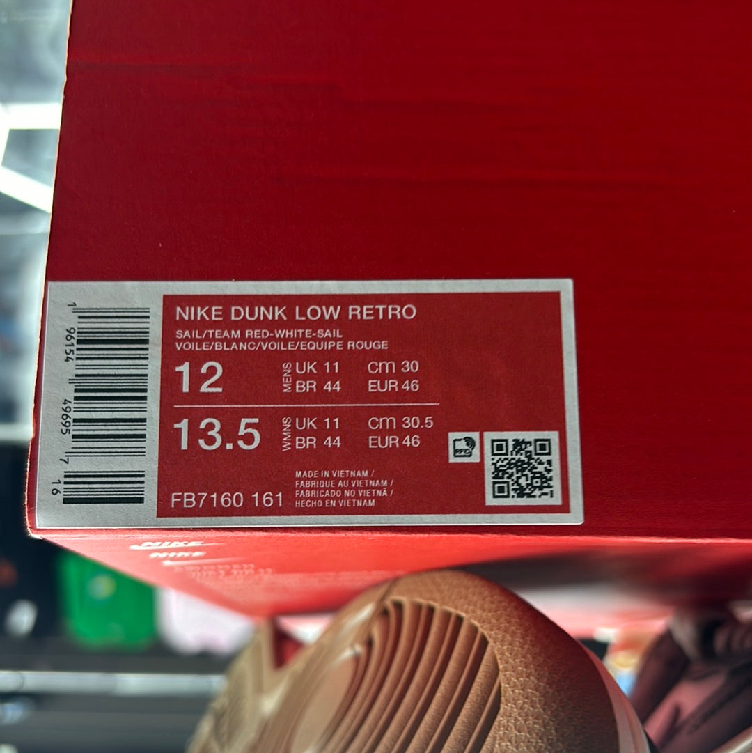 Nike dunk low retro sale/team red – white – sale size 12 M