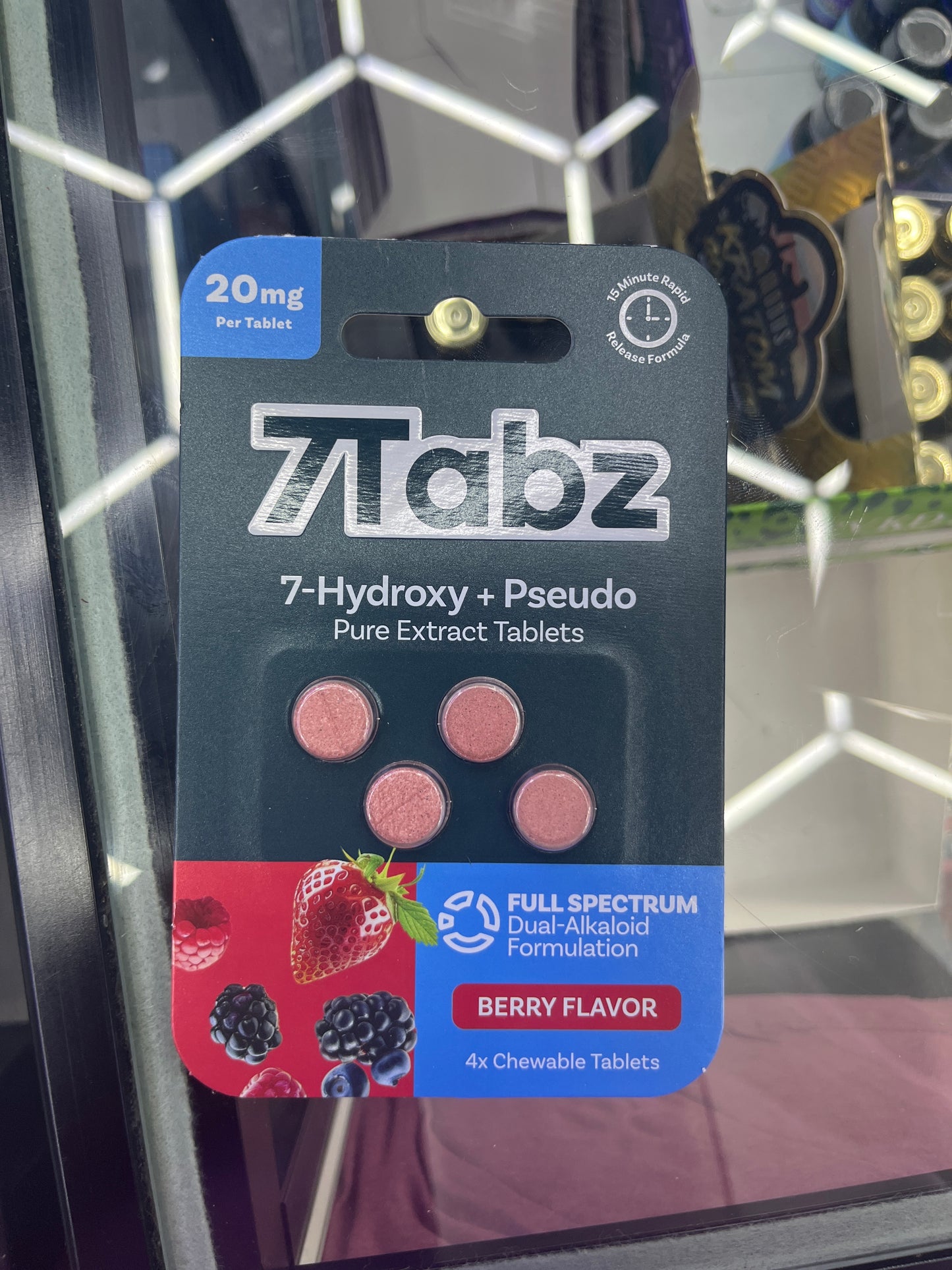 7 tabz 7hydroxy + pseudo berry flavor 4 pack 20mg