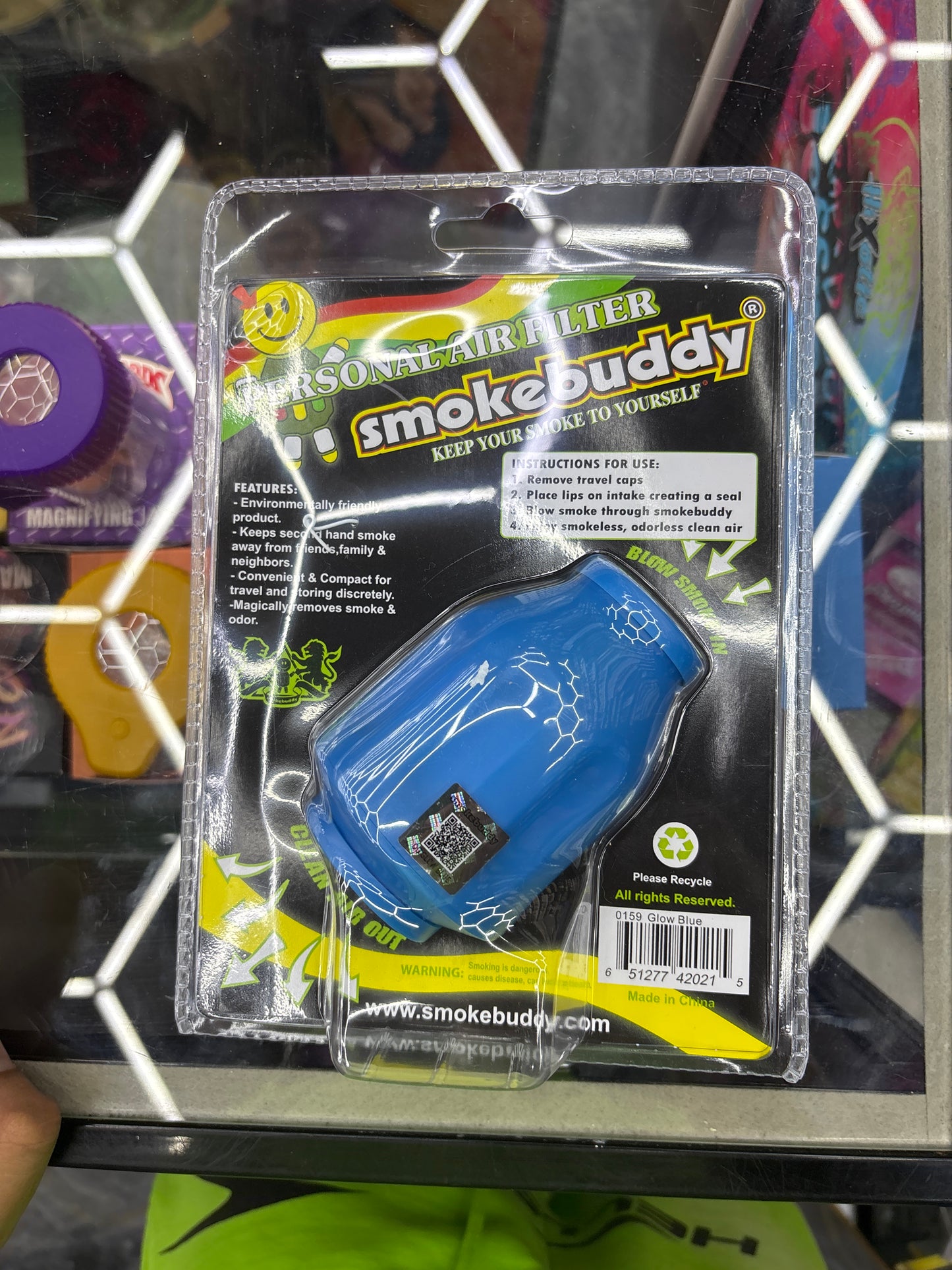 Smoke buddy blue