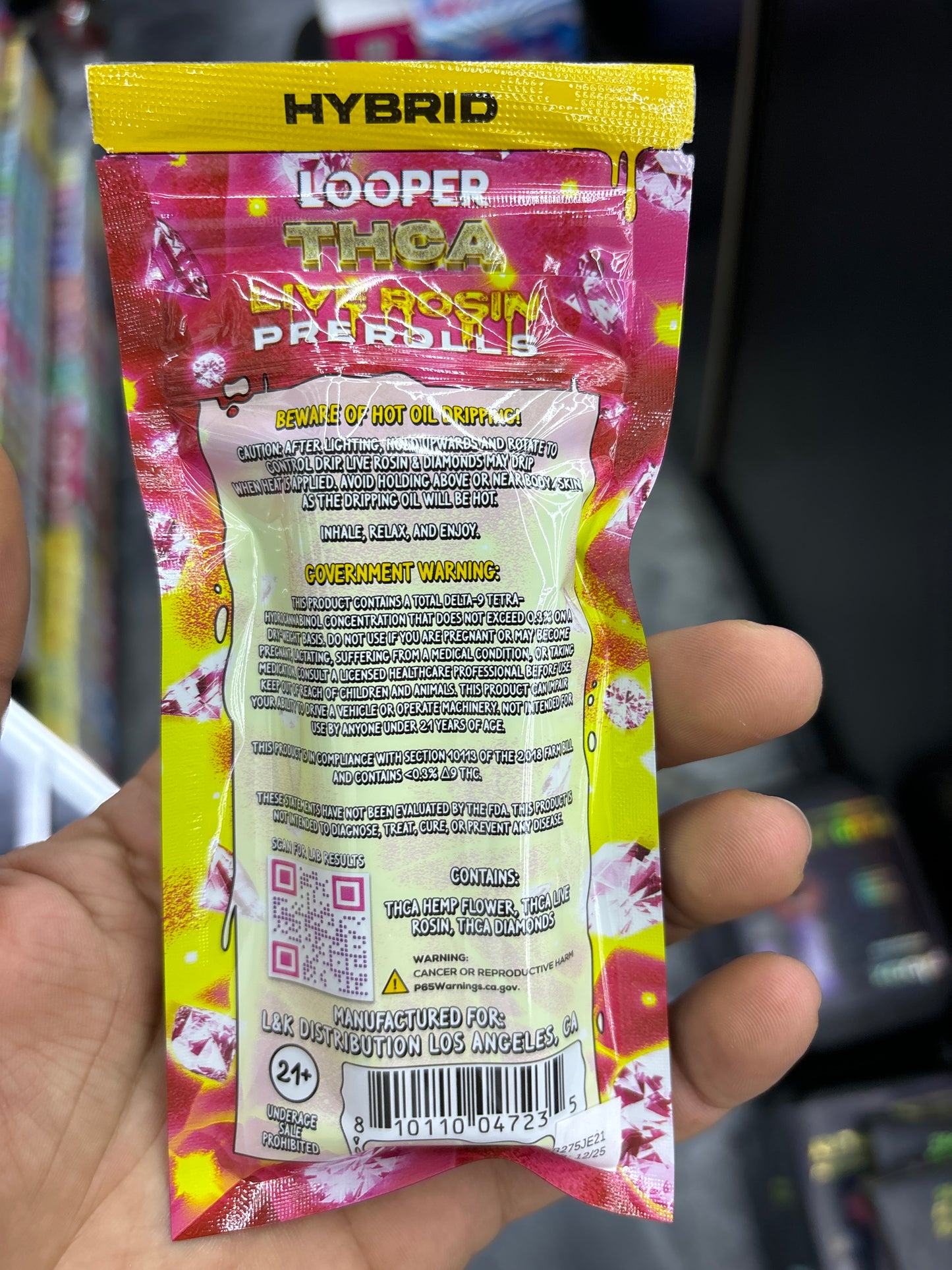 Looper thca live rosin prerolls lemon cherry gelato hybrid