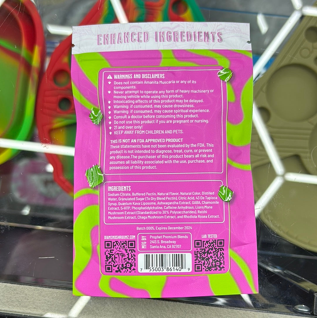 Diamond shruumz strawberry, kiwi, gummy’s, 15 pieces