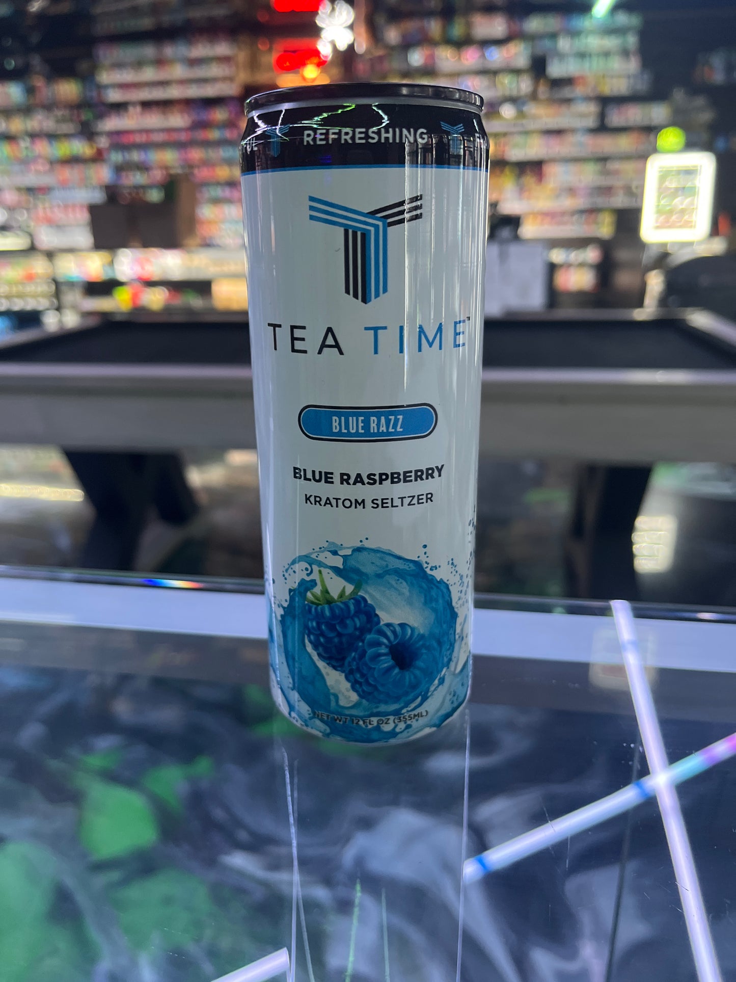 Tea time kratom seltzer blue raspberry