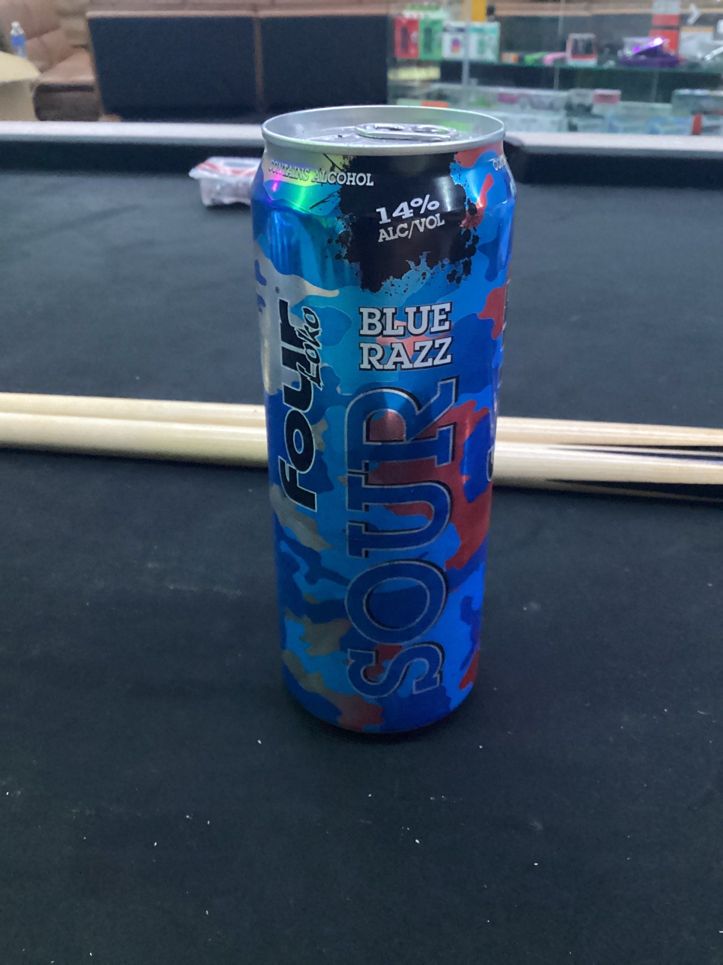 Four loko sour blue razz 23.5 oz