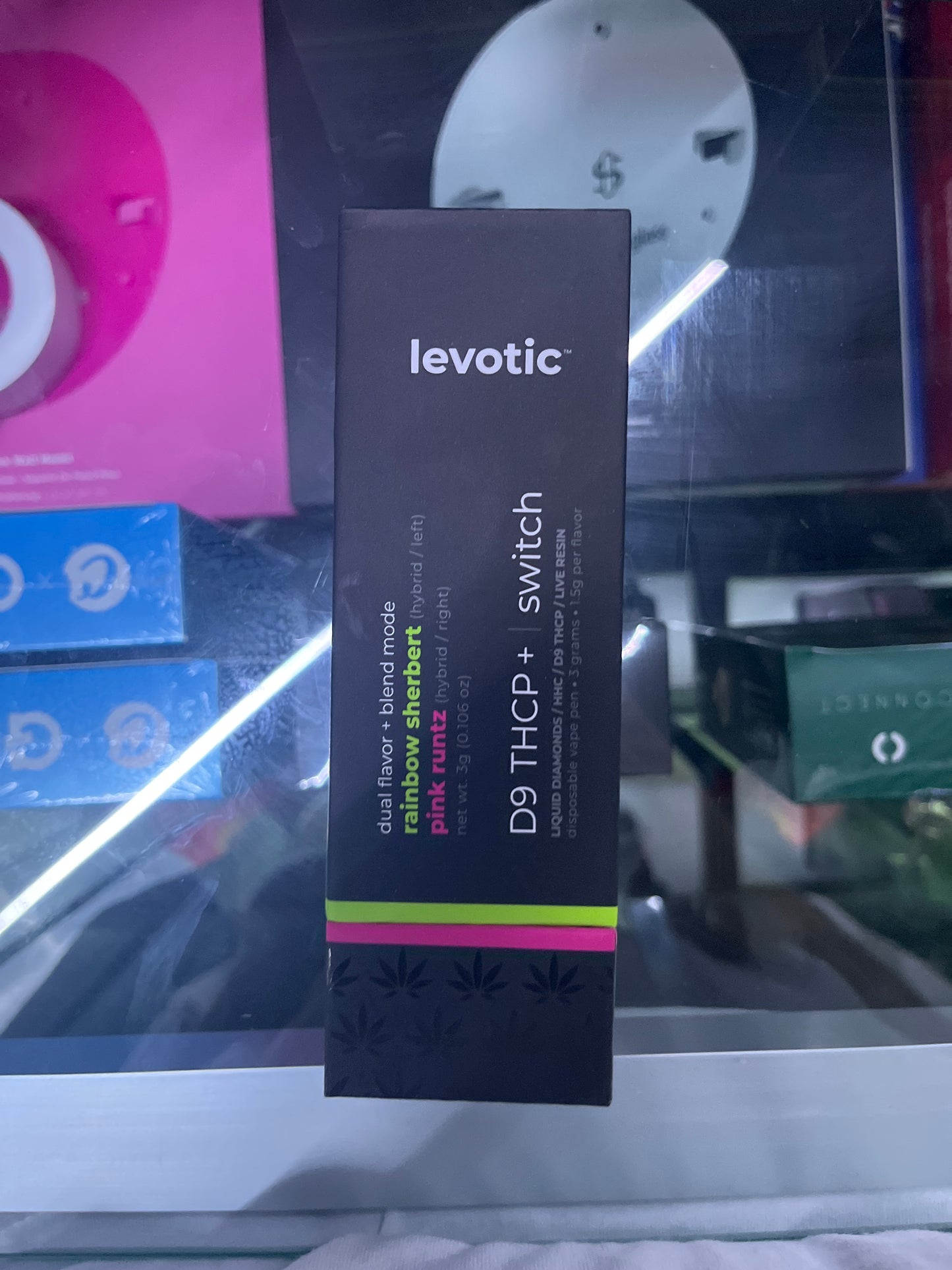 Levotic dual flavor + blend mode d9thcp rainbow sherbet/ pink runtz