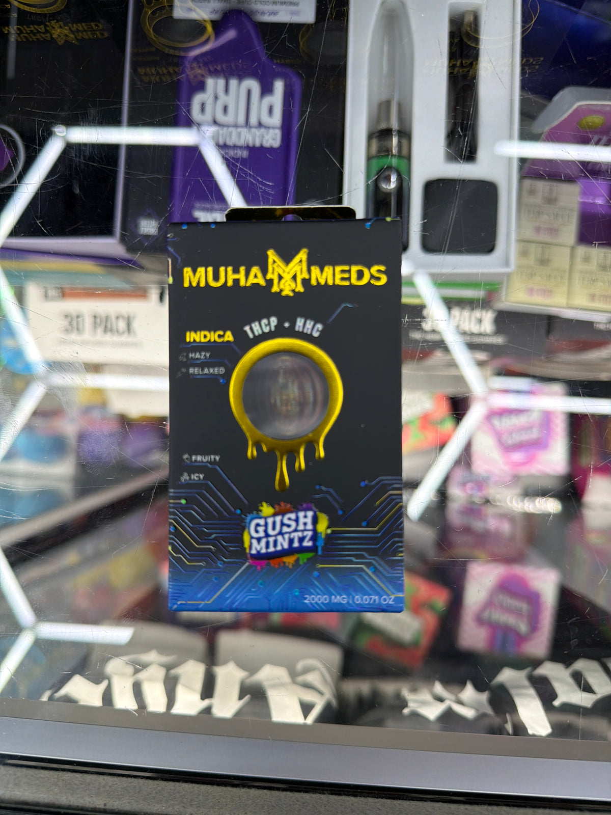 Muha Medz Thcp+Hhc 2000mg cartridge Gush Mintz Indica