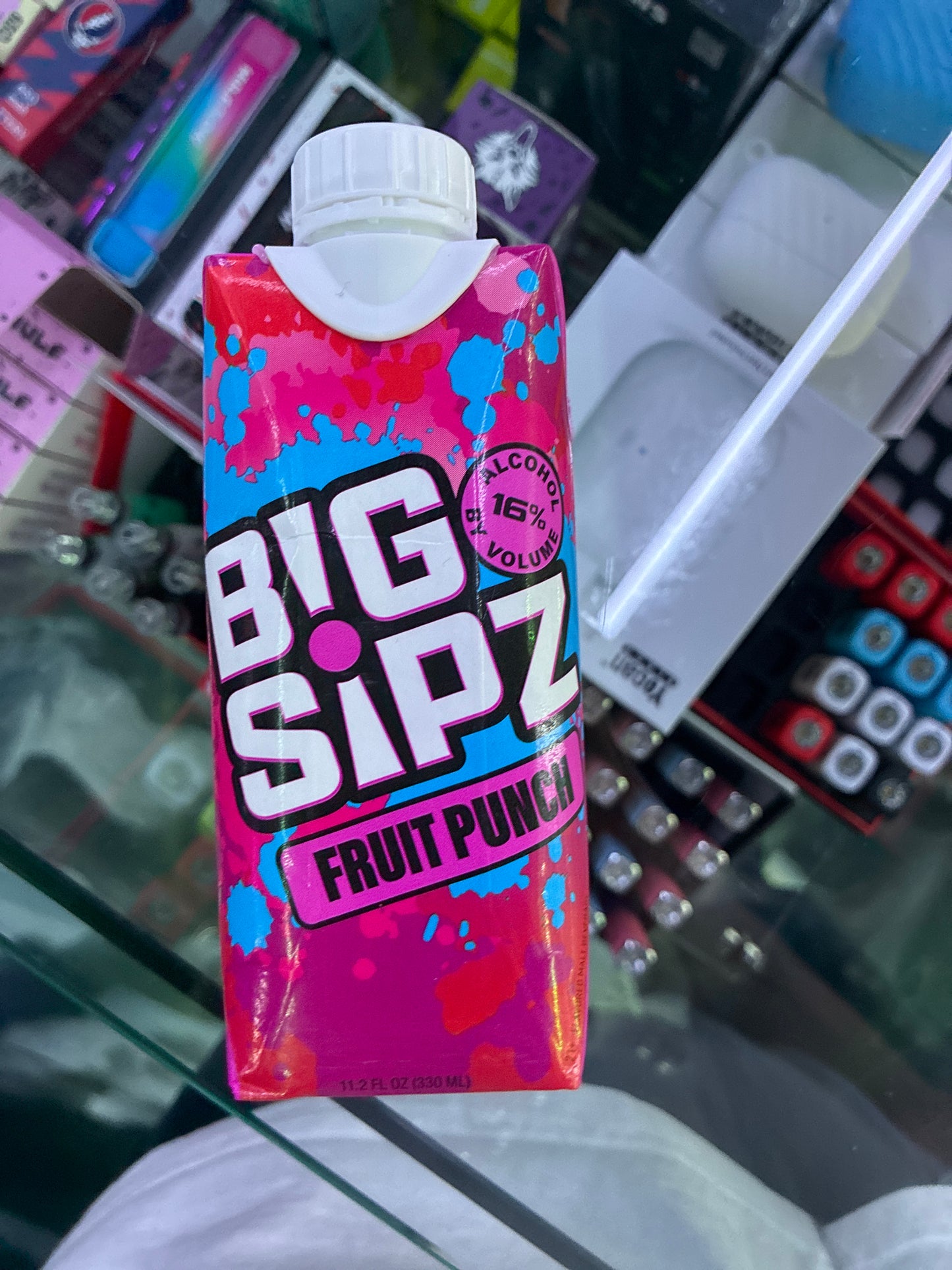 Big zipz fruit punch 16% alc/vol 11.2floz