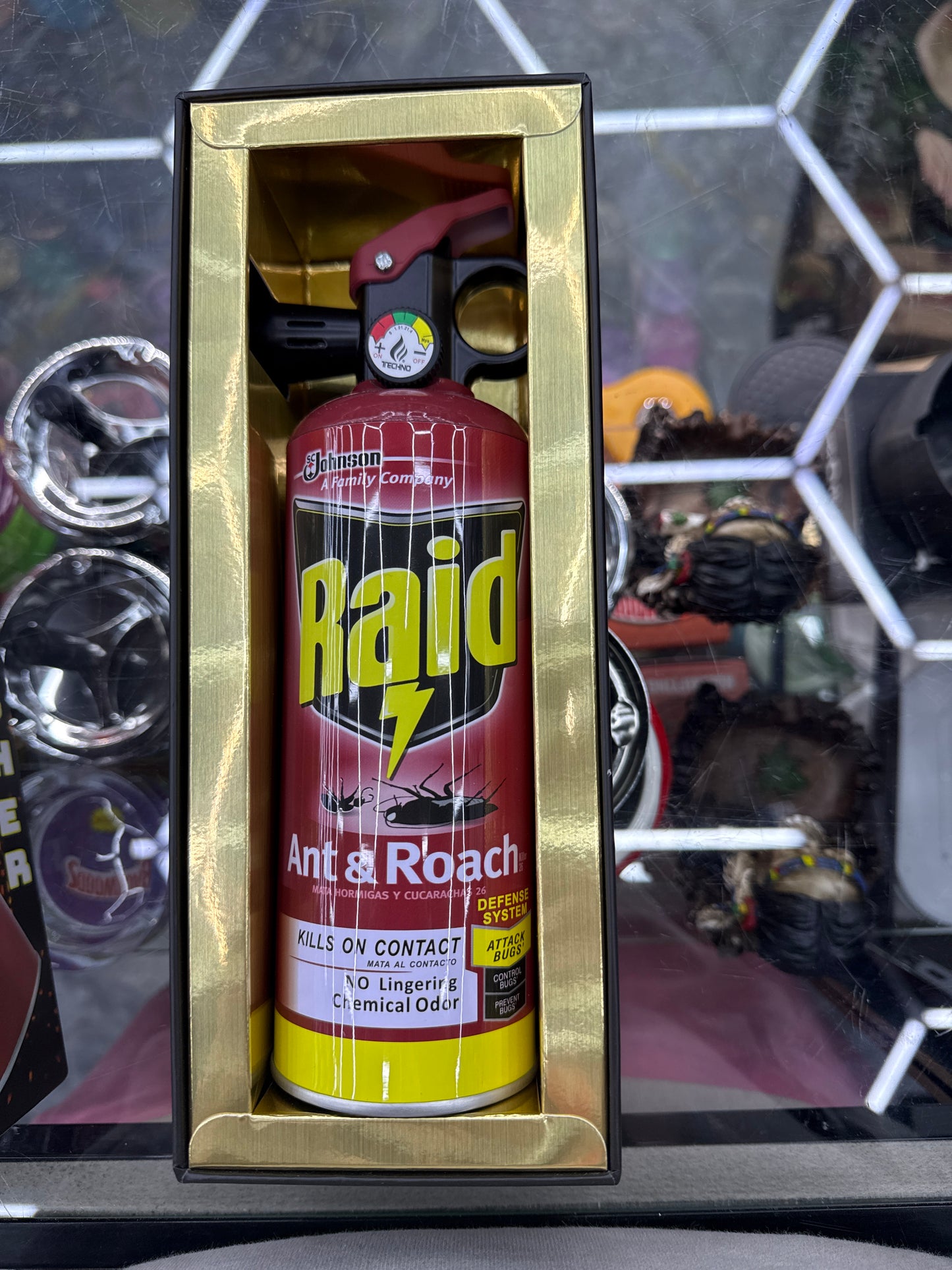 Techno extinguisher, torch, raid design