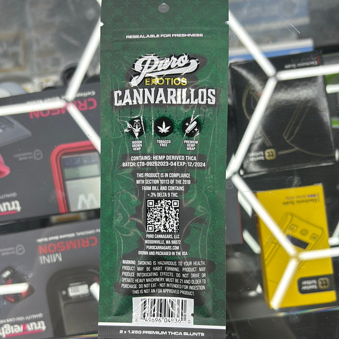 Puro exotics cannarillos gas face 2.5G pre- roll blunts hybrid