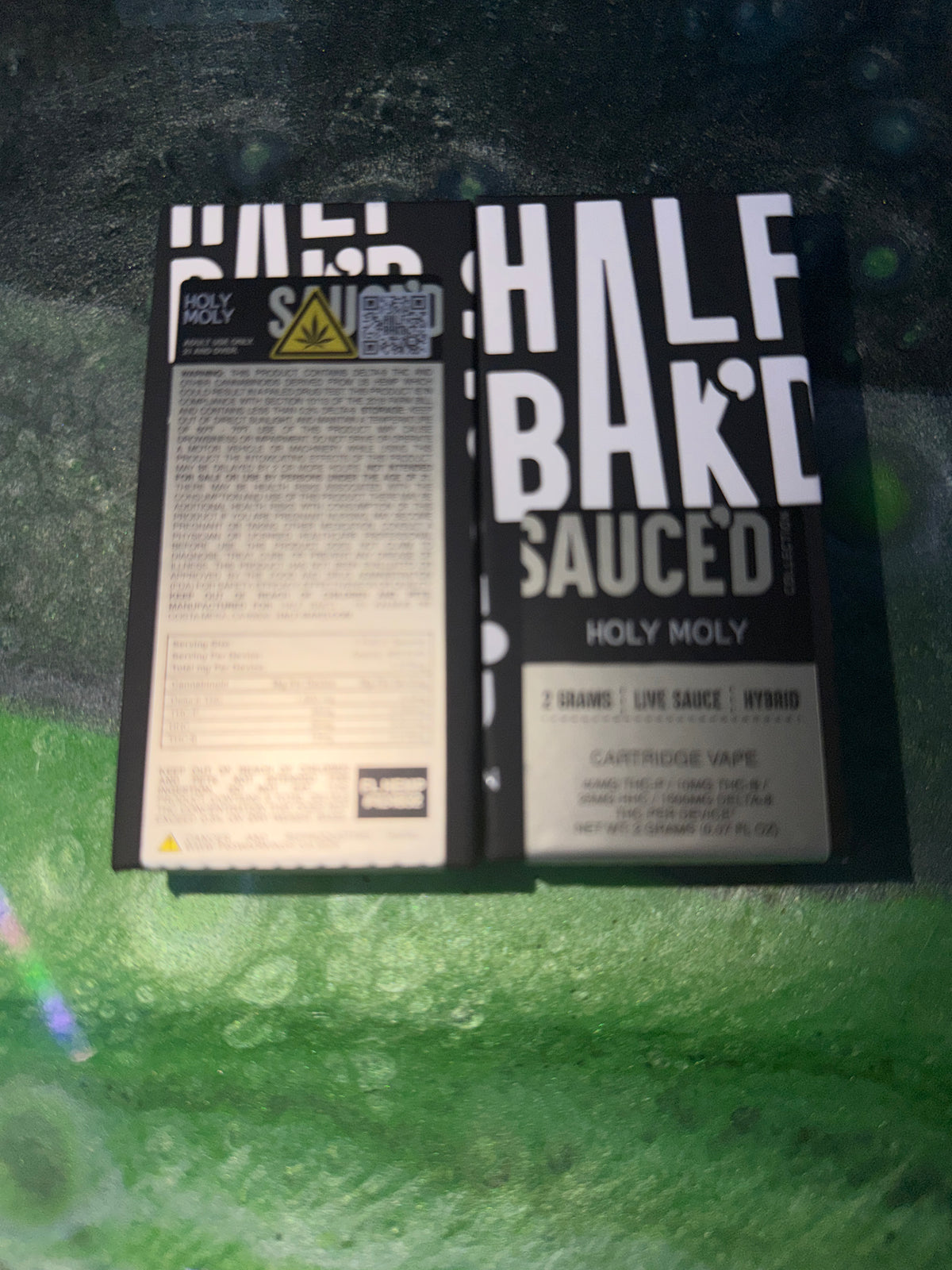 Half bakd 2g live sauce cartridge Holy Moly Hybrid