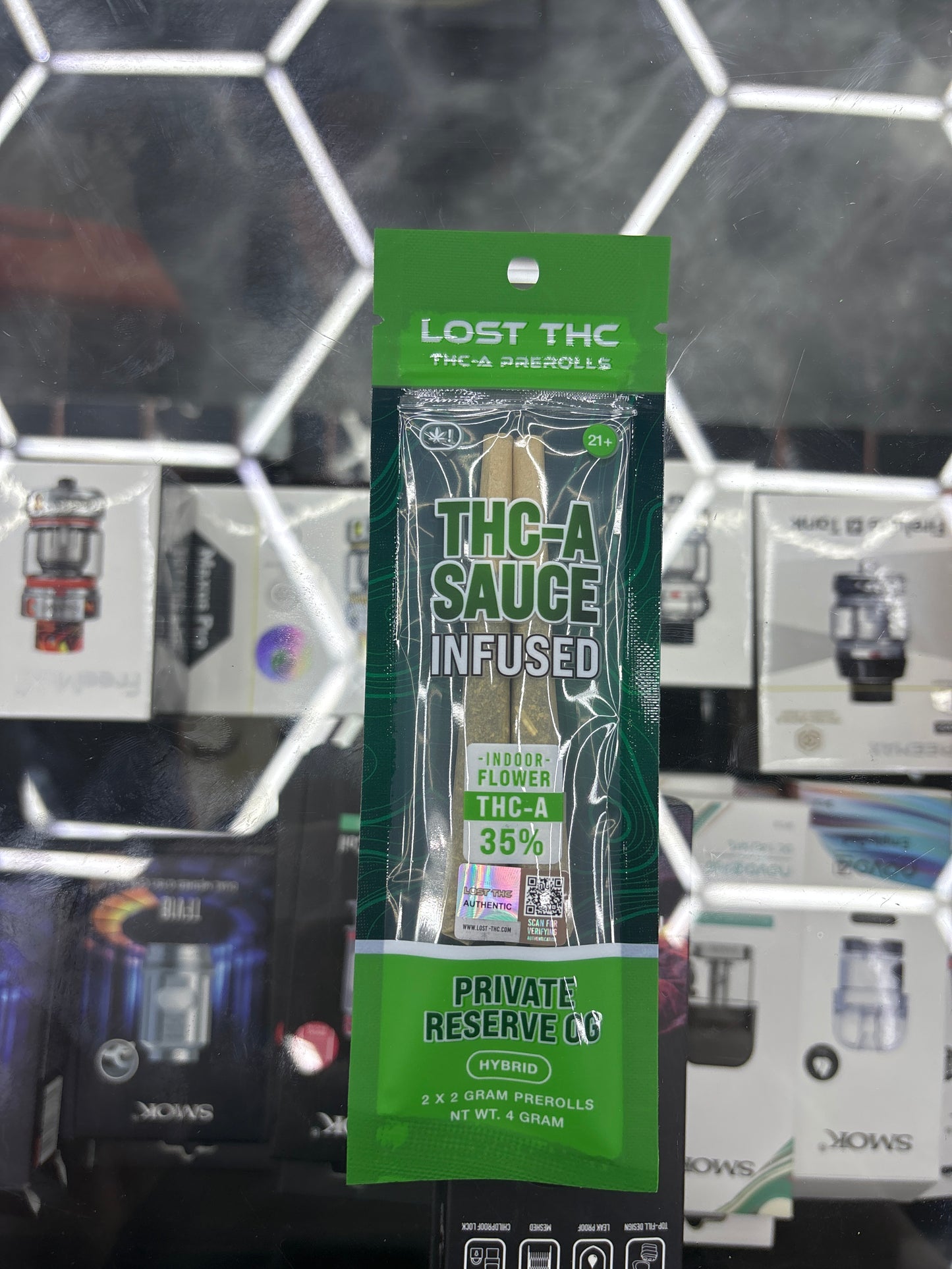 Lost thc-a pre-rolls, thca sauce, infuse private reserve OG hybrid