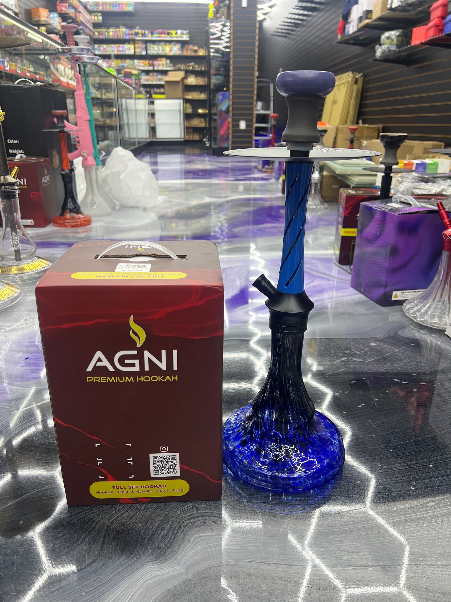 Agni hookah twist blue