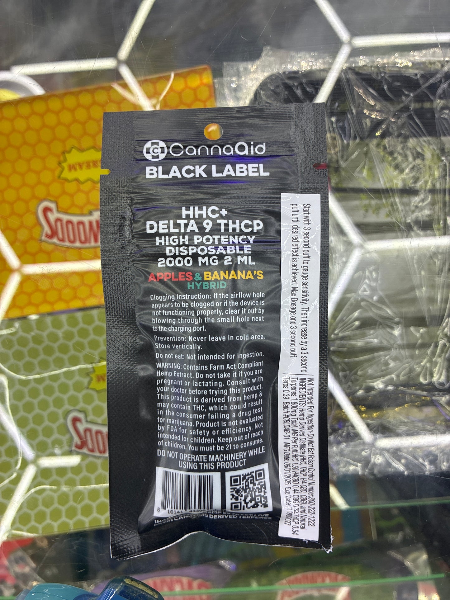 CannaAid Black Label d-9 thcp 2g apple and banana hybrid