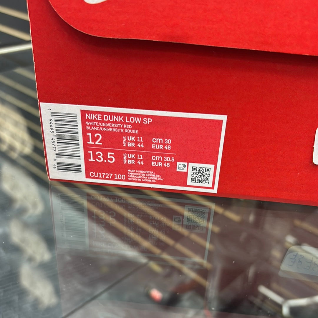 Nike dunk low white/universal red