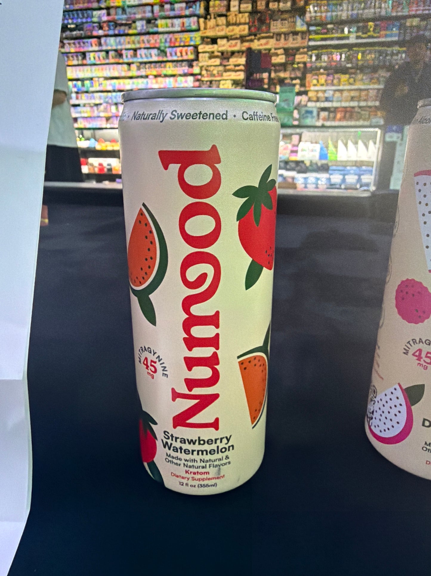 Numood Kratom Seltzer drink 45mg strawberry watermelon