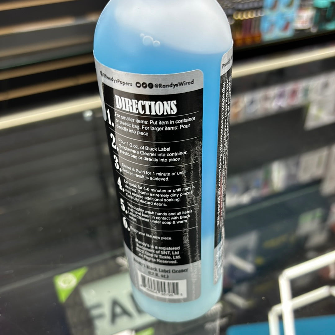 Randy’s black label 12 ounce smoke ware cleaner