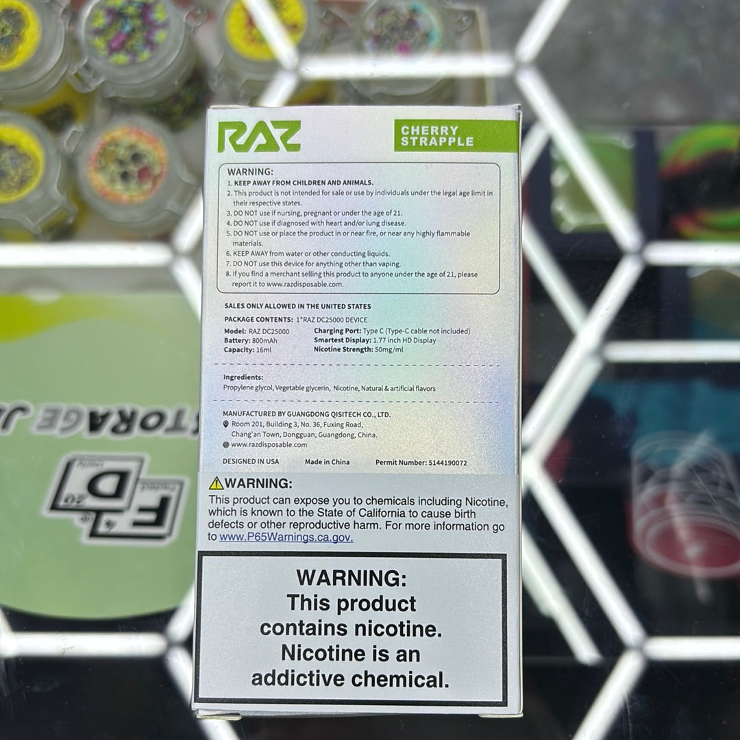 Raz dc25000 25k puffs cherry strapple