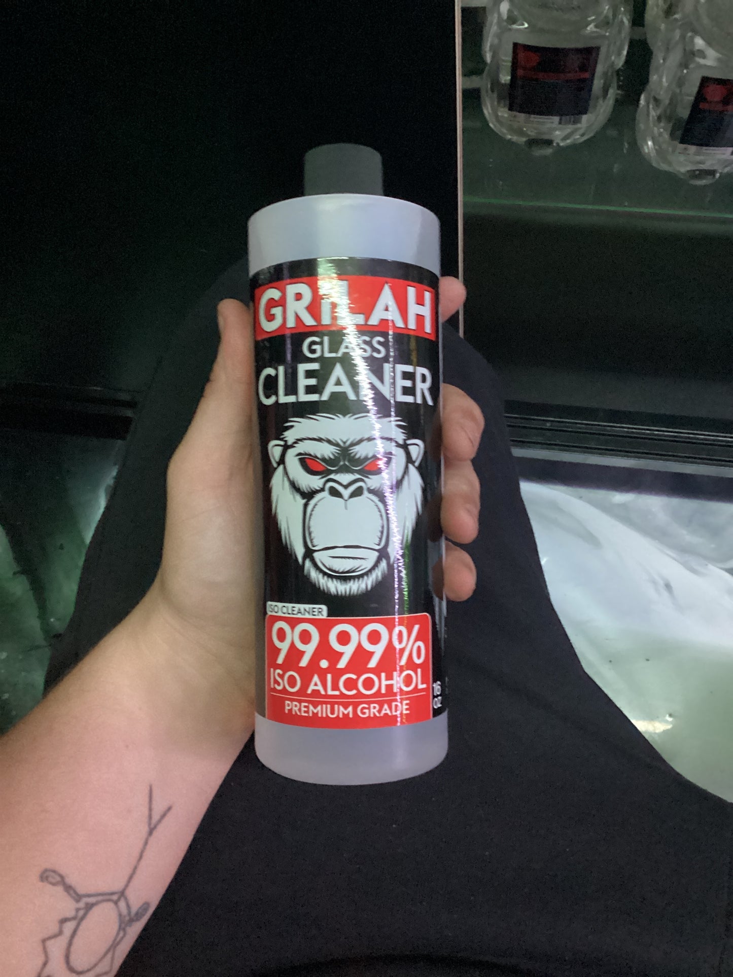 Grilah glass cleaner 99.99% iso alcohol premium grade 16 0Z