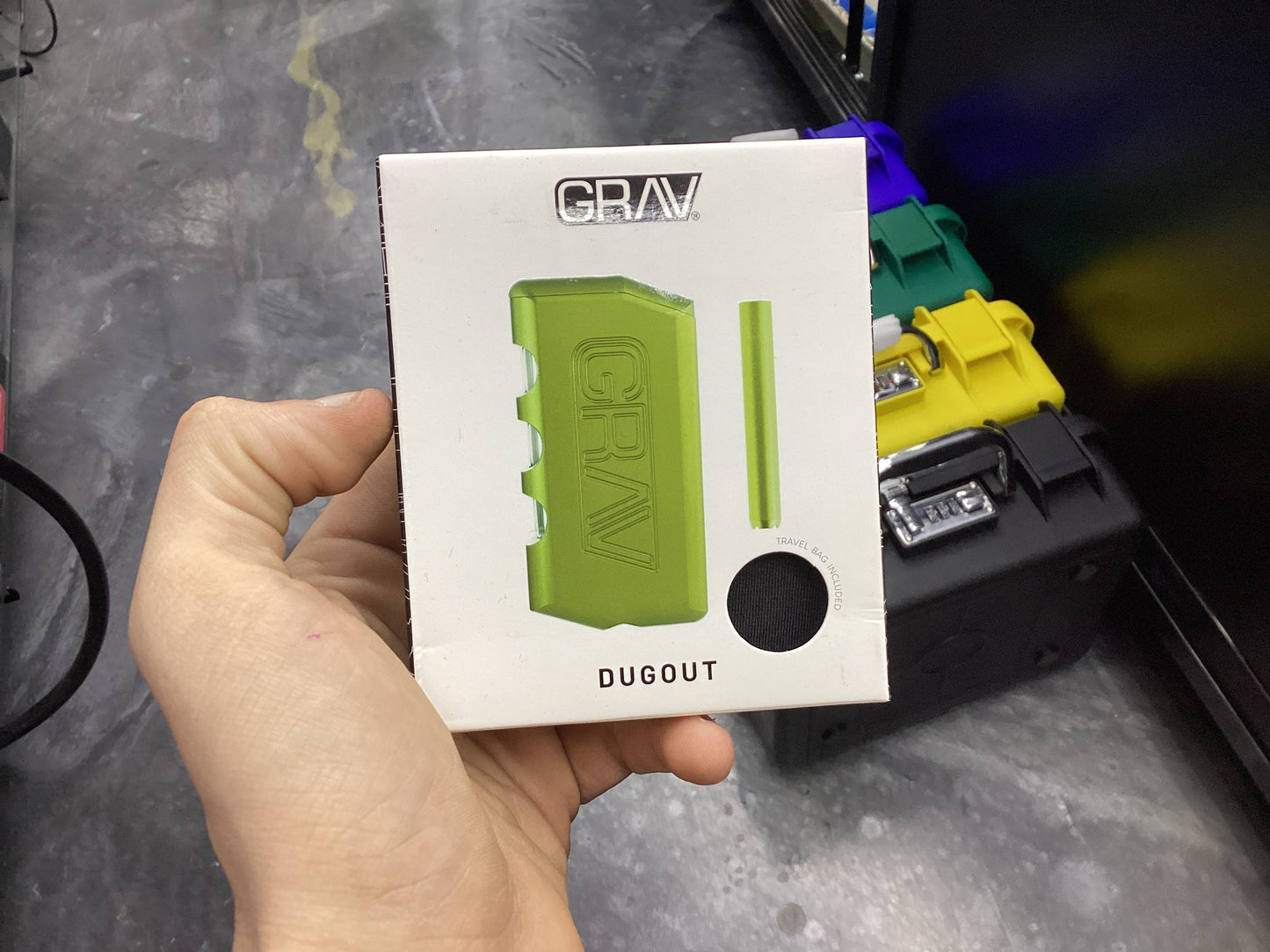 GRAV dugout with travel bag lime green