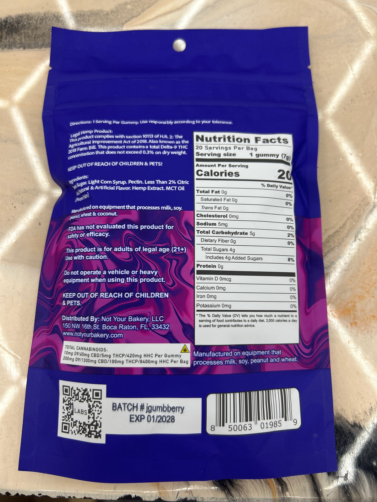 NYB jelly THCP gummies live rosin 10,000mg total 500per gummy blueberry drip indica