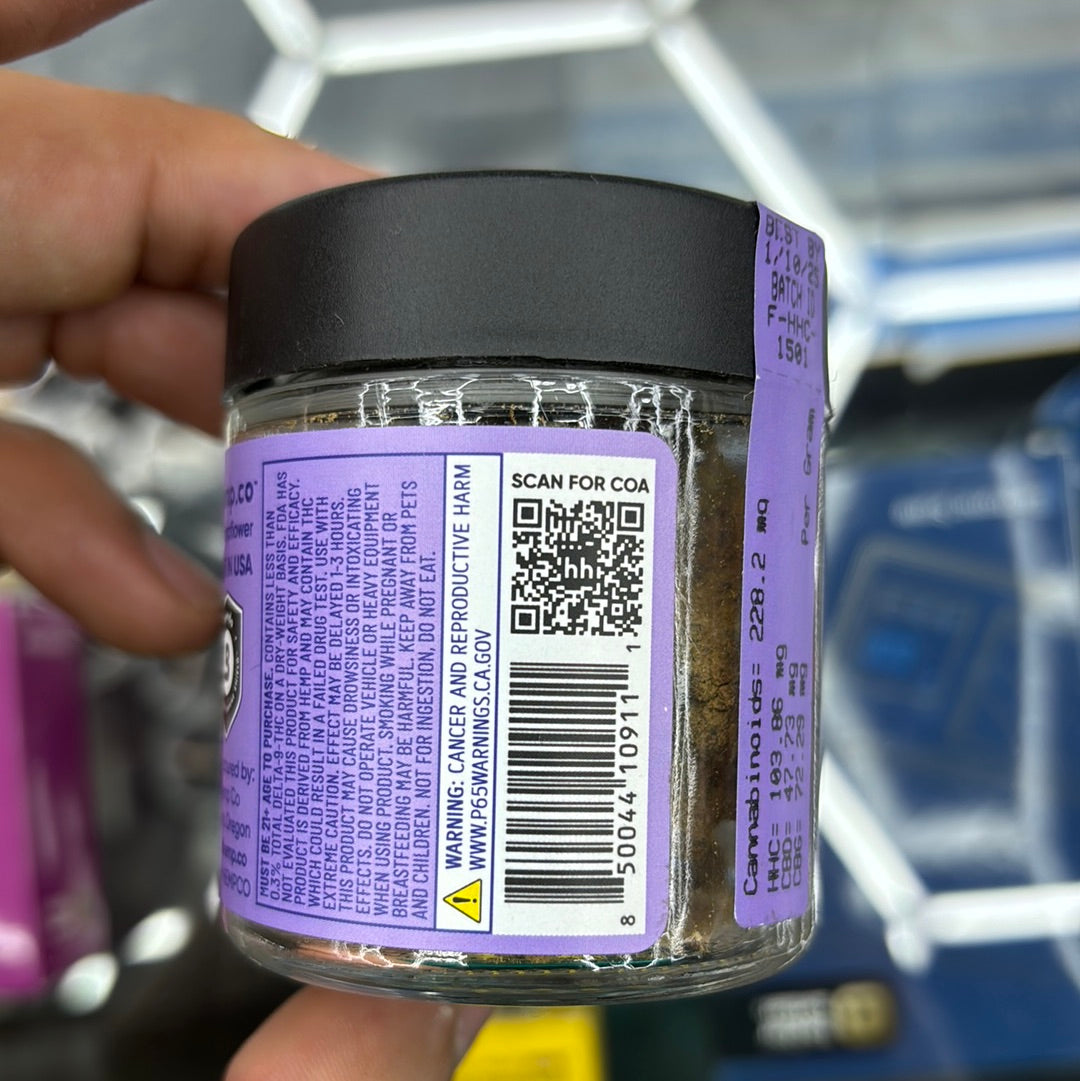 Hemp co blueberry Kush, plus bubblegum Indica