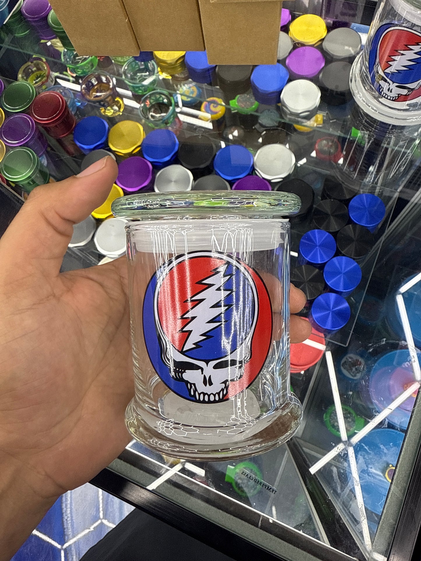 Grateful Dead glass jar