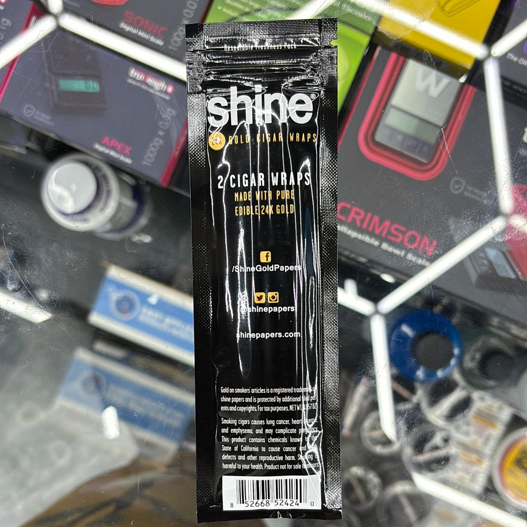 Shine 24k gold cigar wraps 2 cigar wraps