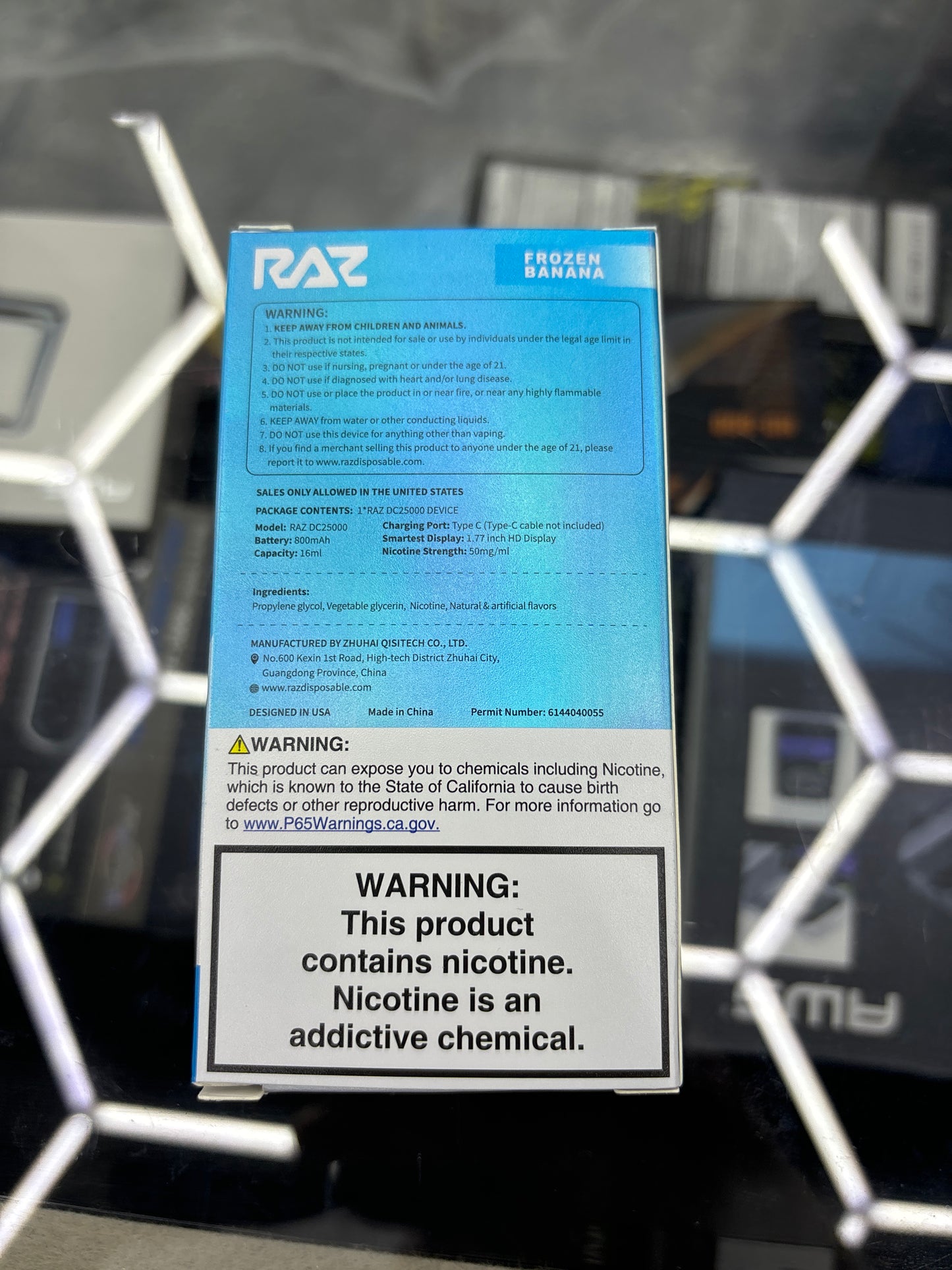 Raz dc25000 25k puffs frozen banana