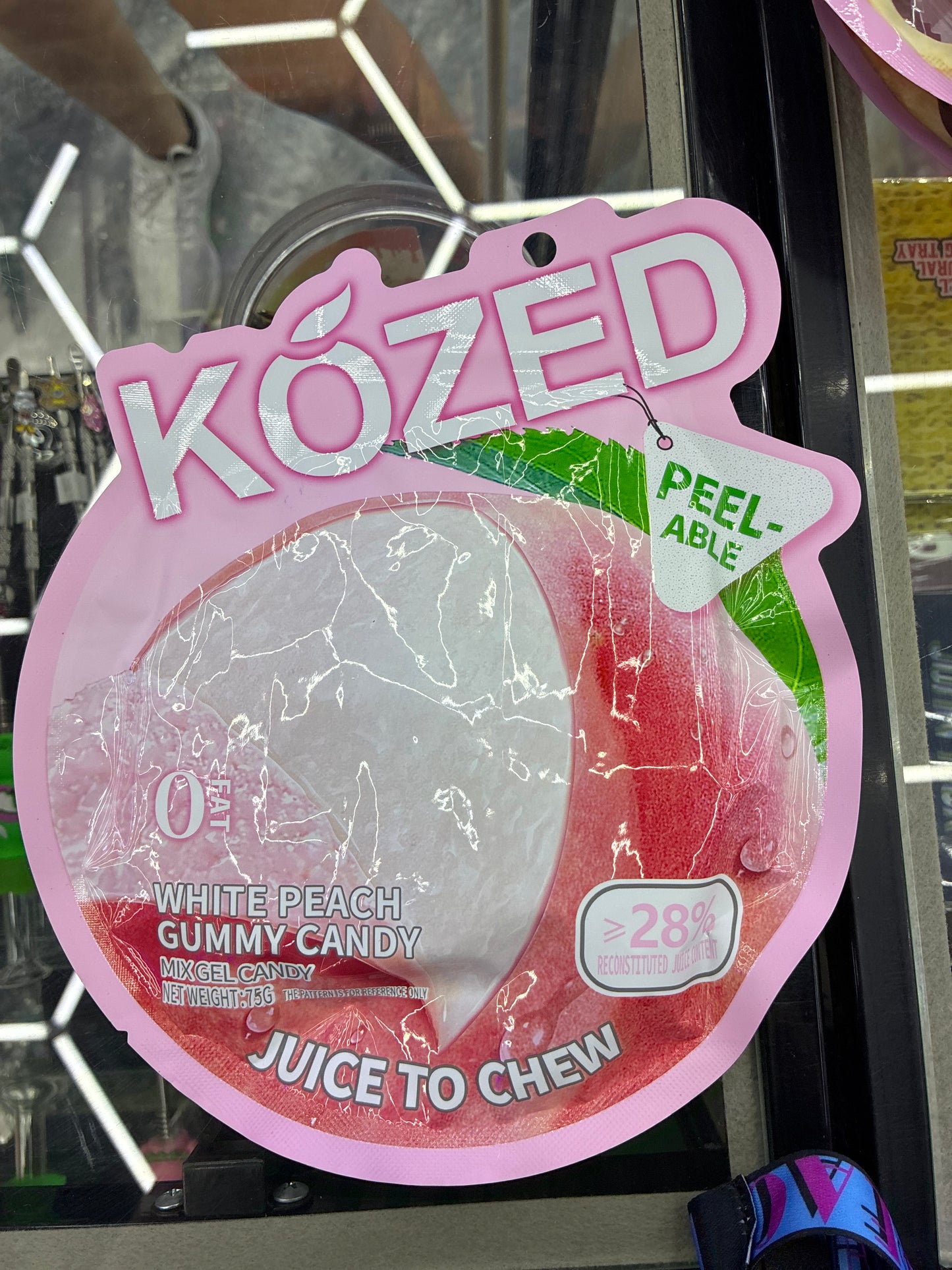 Kozed peelable white peach gummy candy