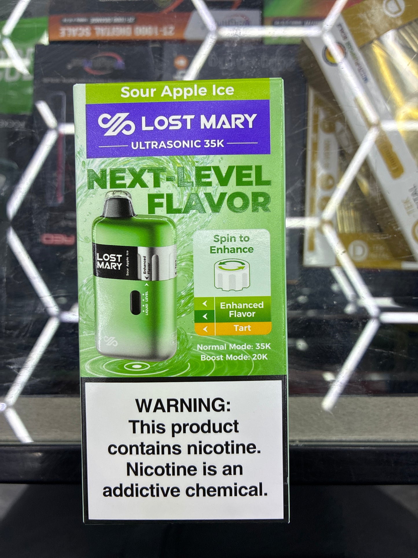 Lost Mary ultrasonic 35k next level flavor sour apple ice