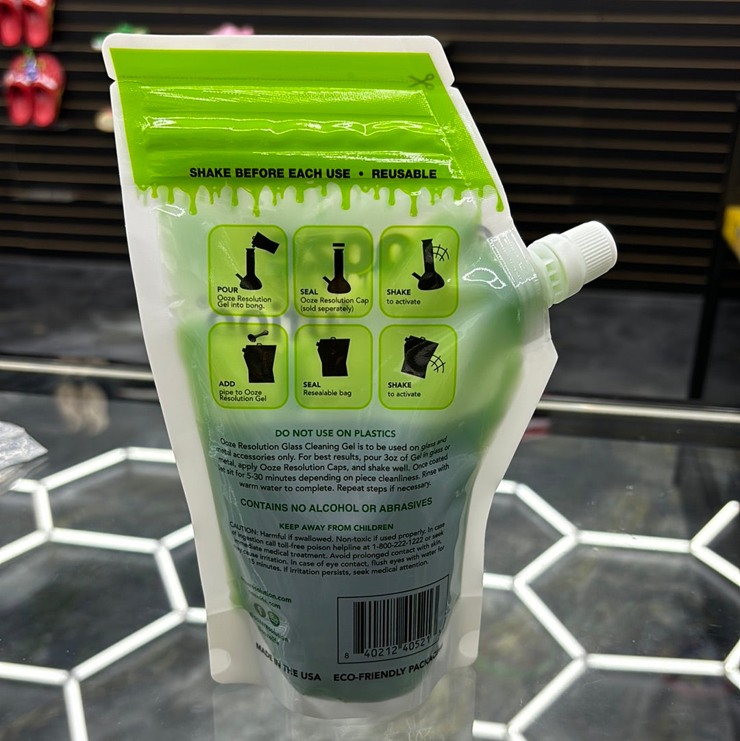 Ooze resolution gel glass cleaner