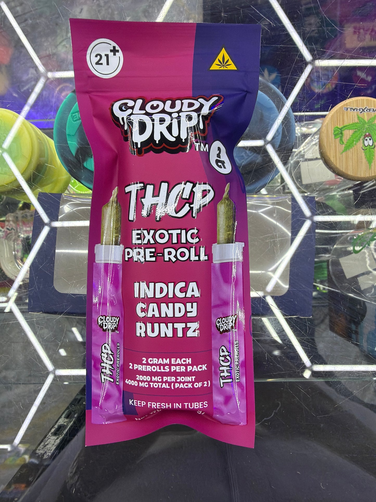 Cloudy Drip Exotic Thca preroll 2ct Indica Candy Runtz