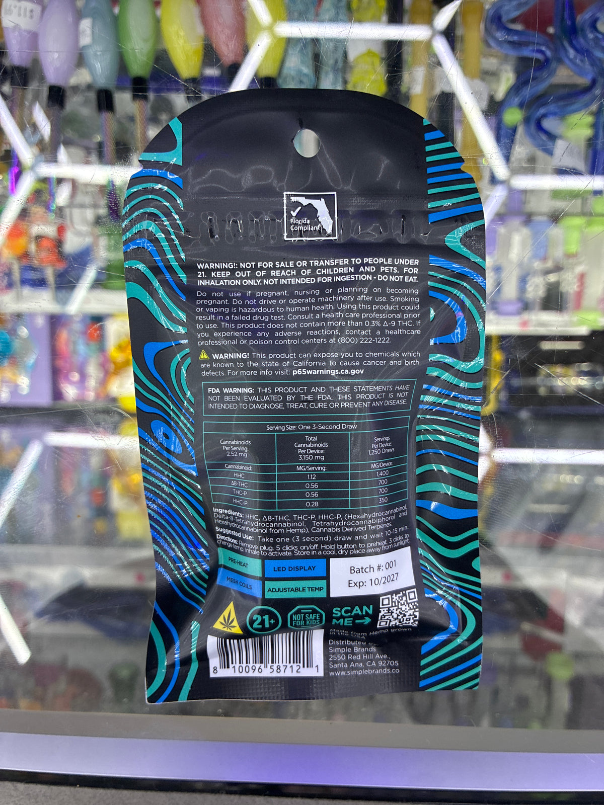 Thunder Dome Thc-p hhc-p blend 3.5g disposable Bg Og Indica