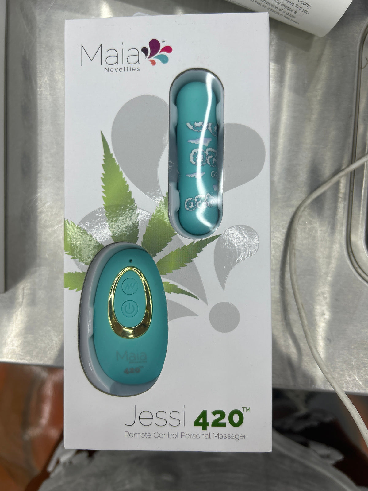 Maia adult novelty vibrator Jessi 420 w/remote teal