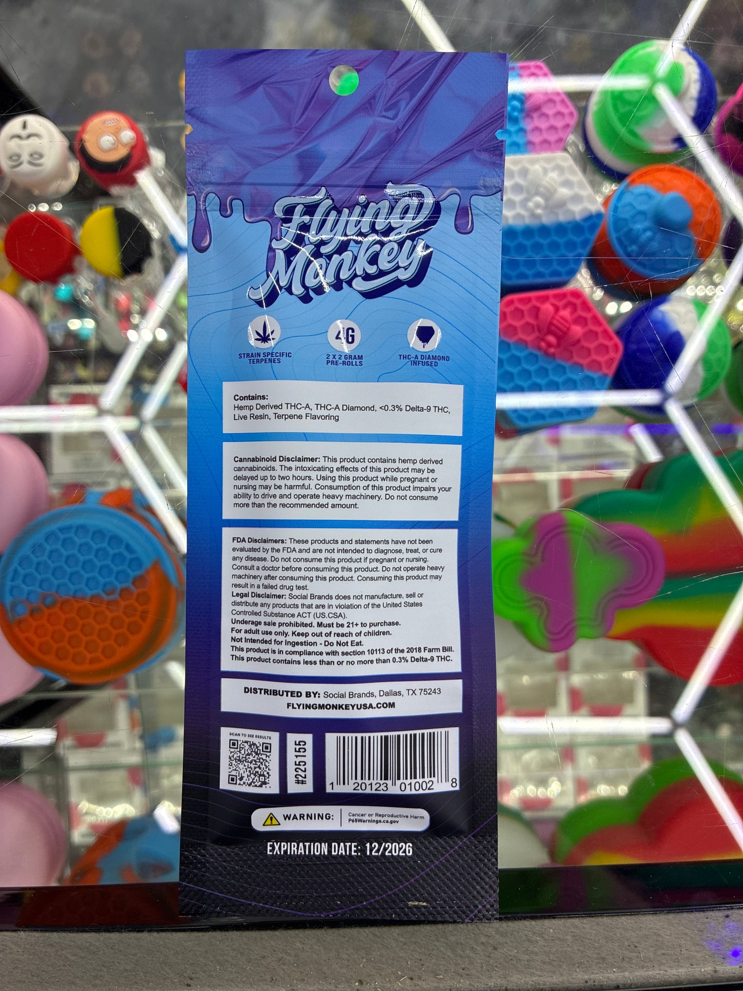 Flying monkey thca diamond infused prerolls blue dream sativa 2 pack