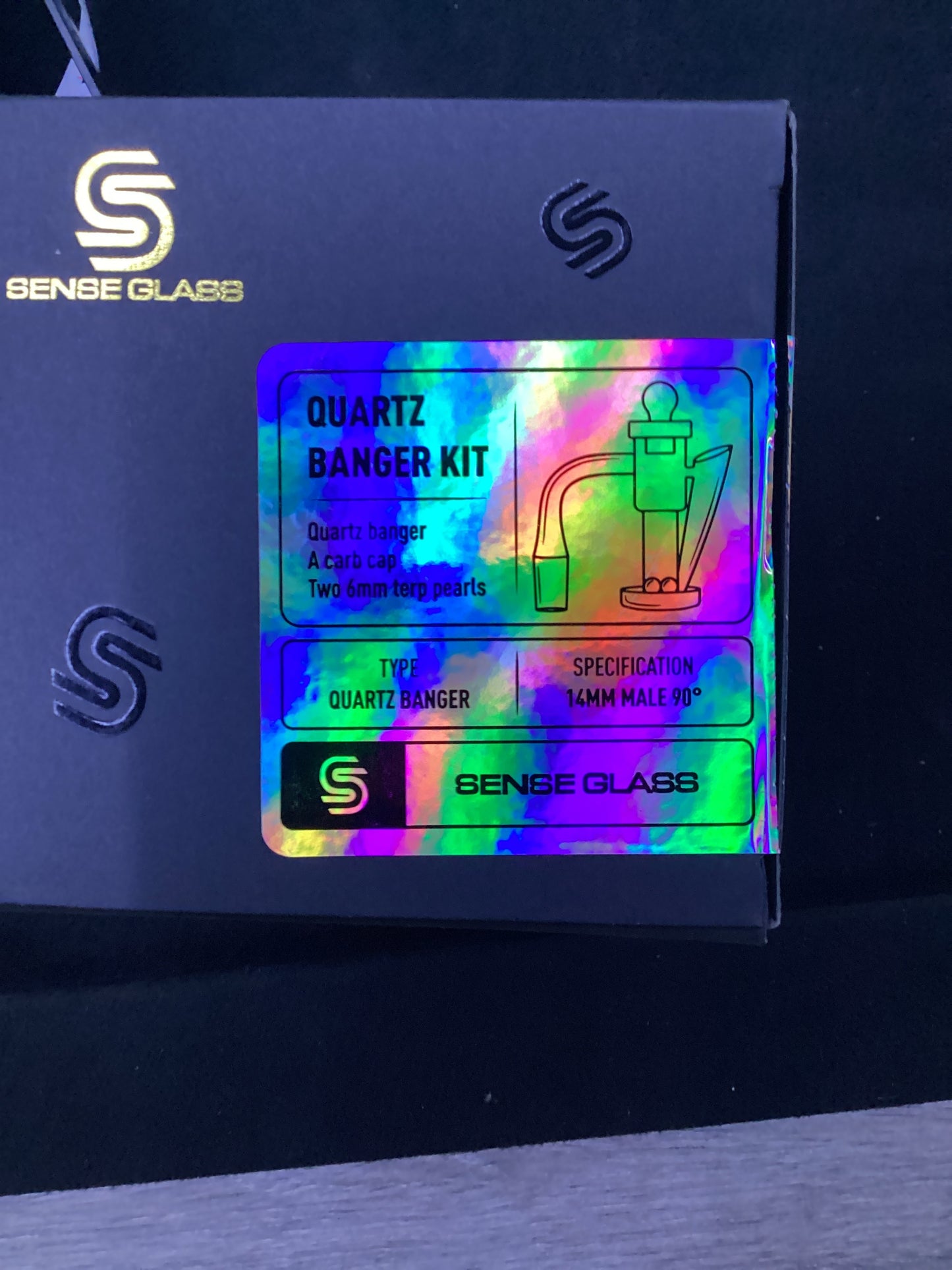 Sense glass quartz banger kit (banger, carb cap, 2 6mm terp pearls)