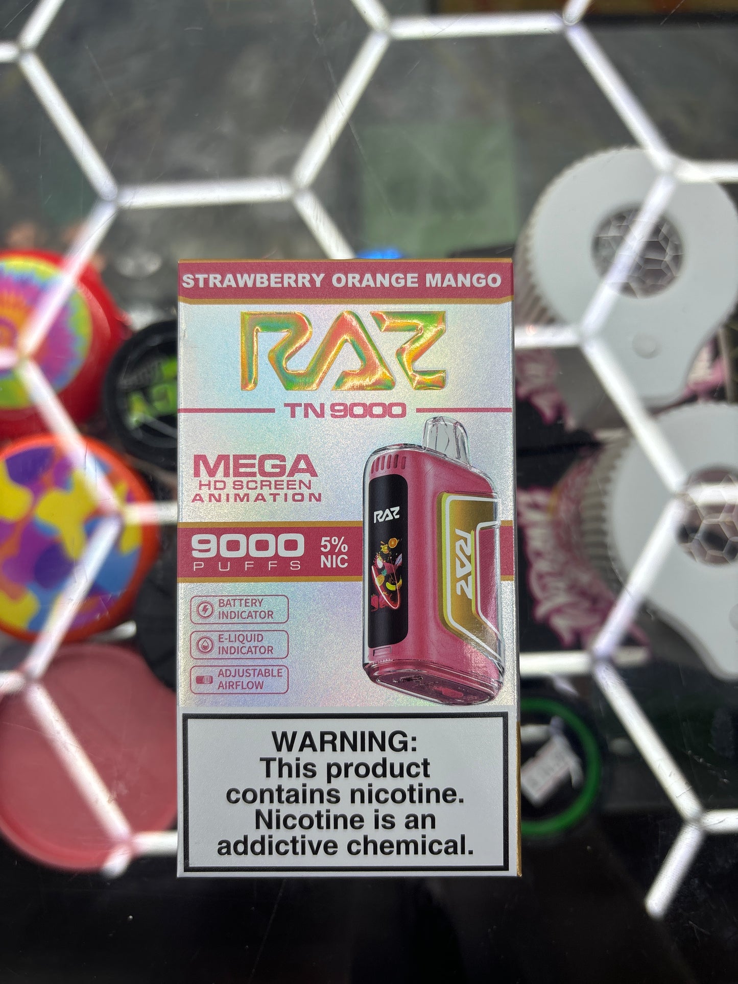 Raz 9000puffs strawberry orange mango