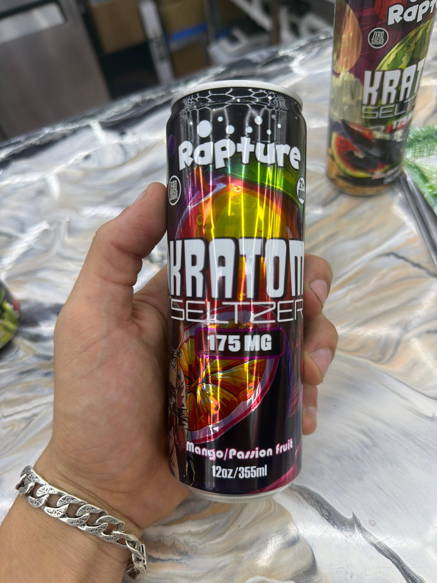 Rapture Kratom seltzer 175mg Mango/Passion Fruit