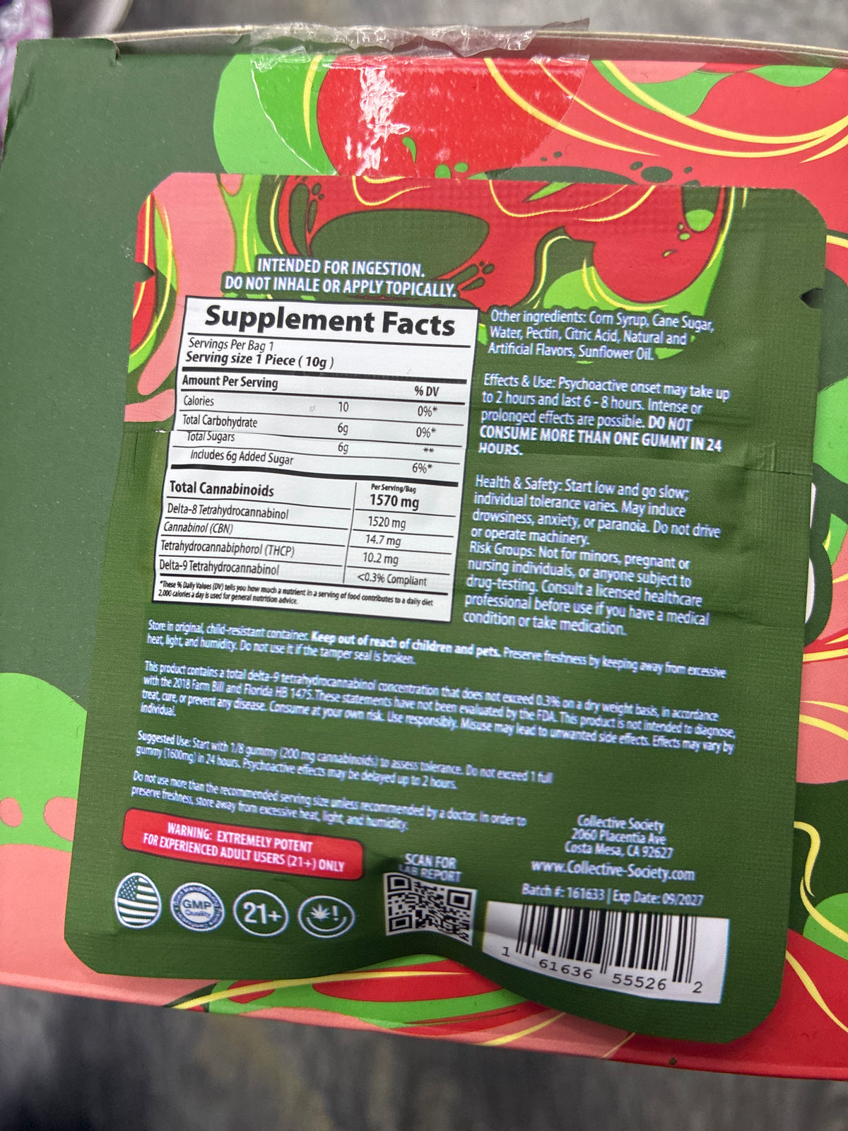Dough Licious exotic blend gummies 1600mg watermelon breeze 1ct