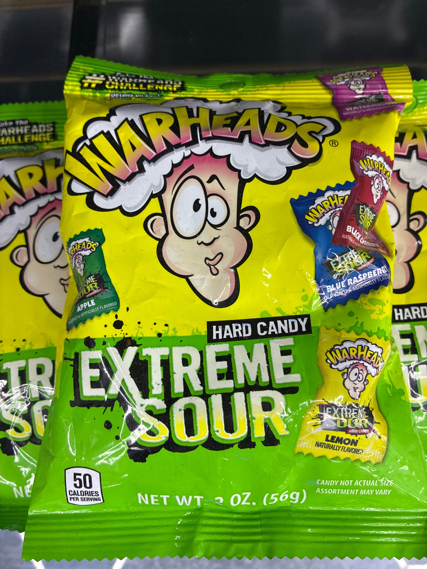 Warheads hard candy extremely sour